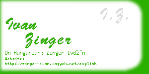 ivan zinger business card